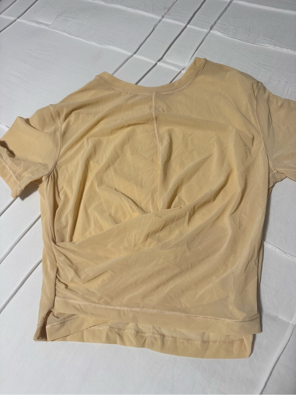lululemon Short Sleeve Mesh Crop Top in Beige
